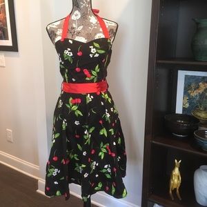 Hearts & Roses Cherry Print Swing Dress